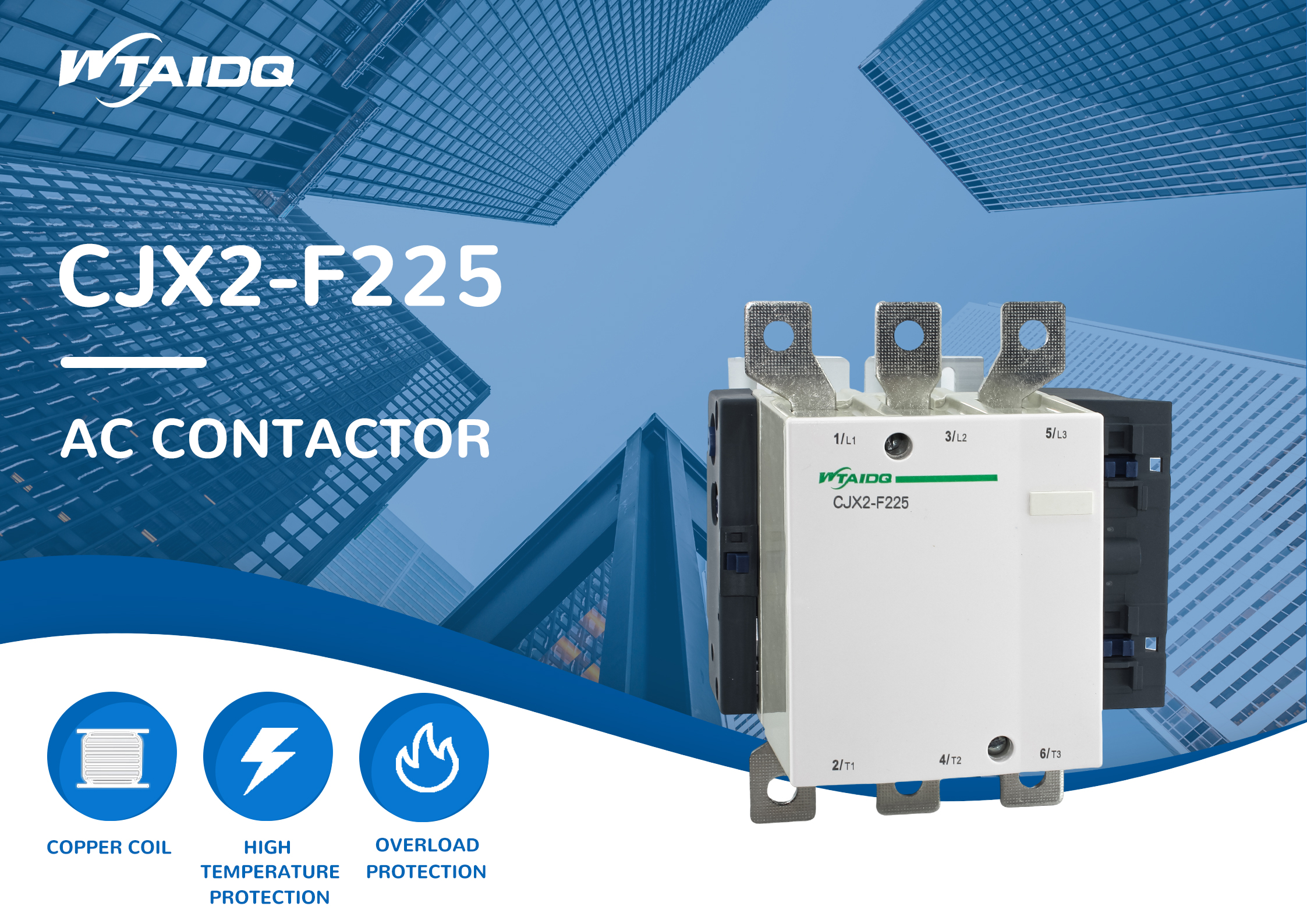 225A contactor factory,CJX2-F225,LC1F225,AC24V,AC220V,AC380V